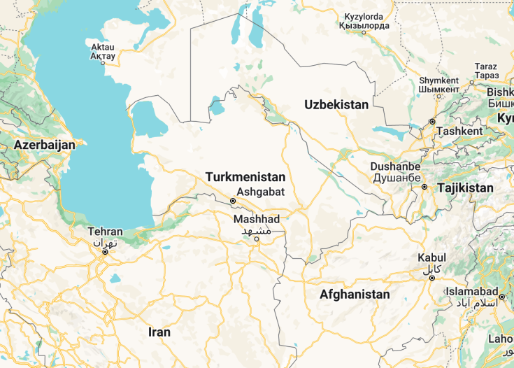 Map of Turkmenistan, 