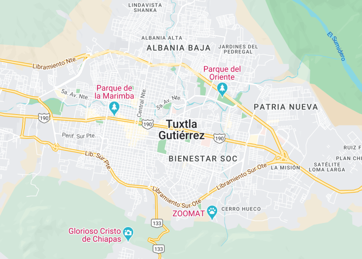 Map of Tuxtla Gutiérrez, Mexico