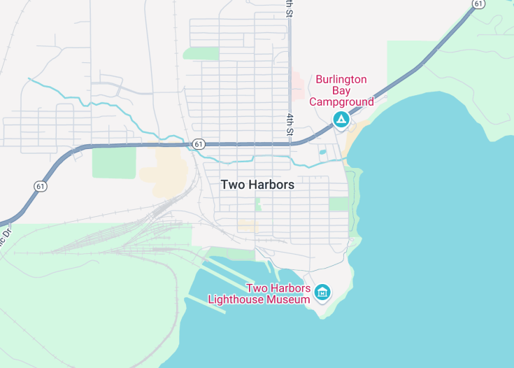 Map of Two Harbors, Minnesota (USA)