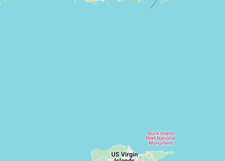 Map of U.S. Virgin Islands (USA), 