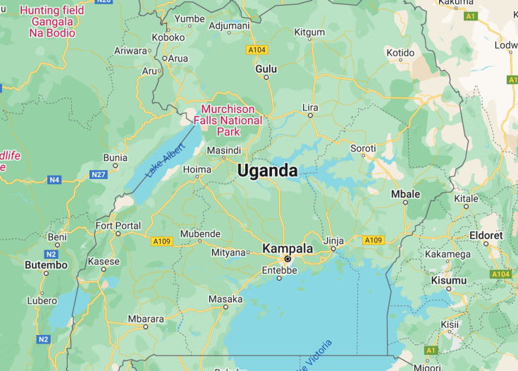 Map of Uganda, 