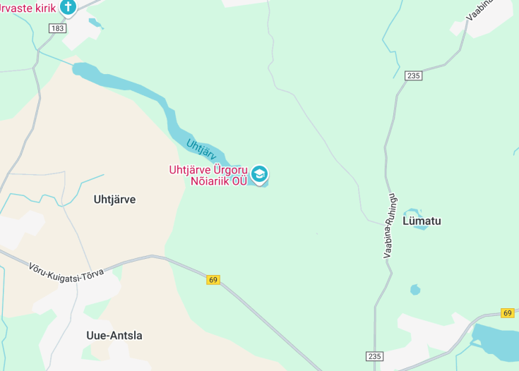 Map of Uhtjärve Ürgoru Nõiariik, Antsla