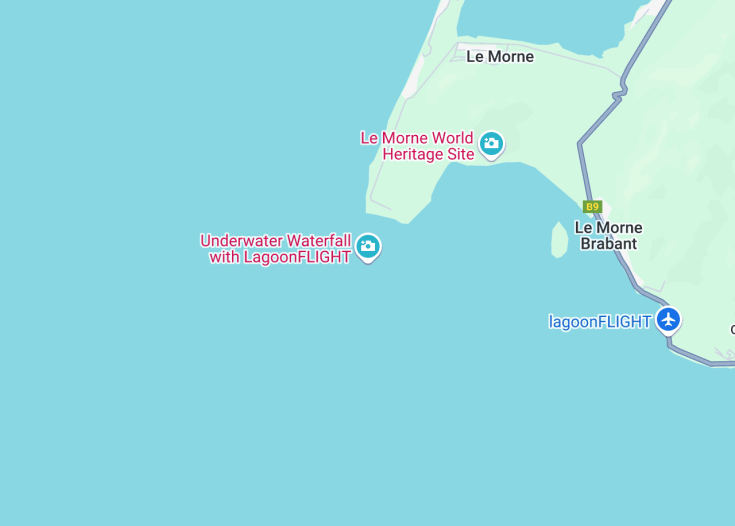 Map of Underwater Waterfall, Le Morne