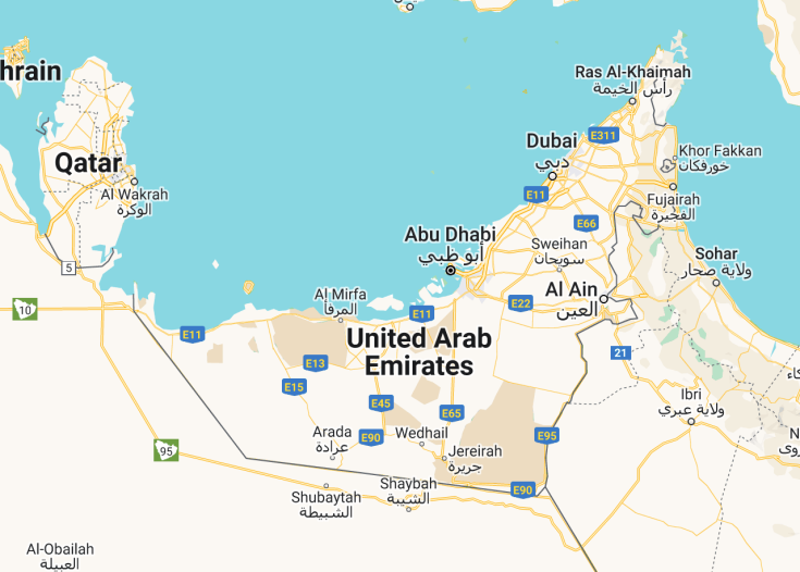 Map of United Arab Emirates, 