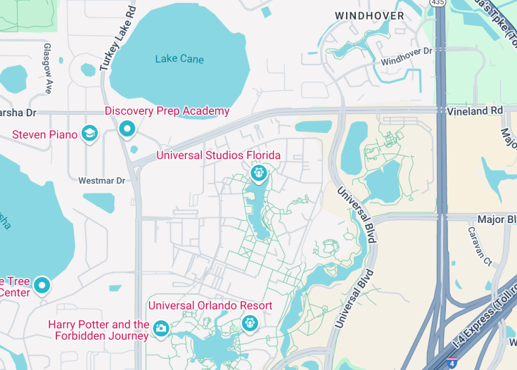 Map of Universal Studios Florida, Orlando