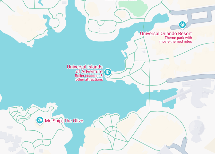 Map of Universal’s Islands of Adventure, Orlando