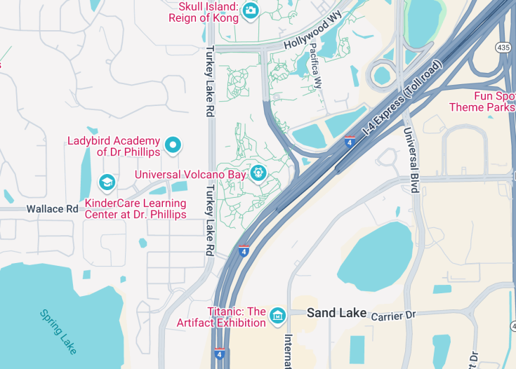 Map of Universal’s Volcano Bay, Orlando