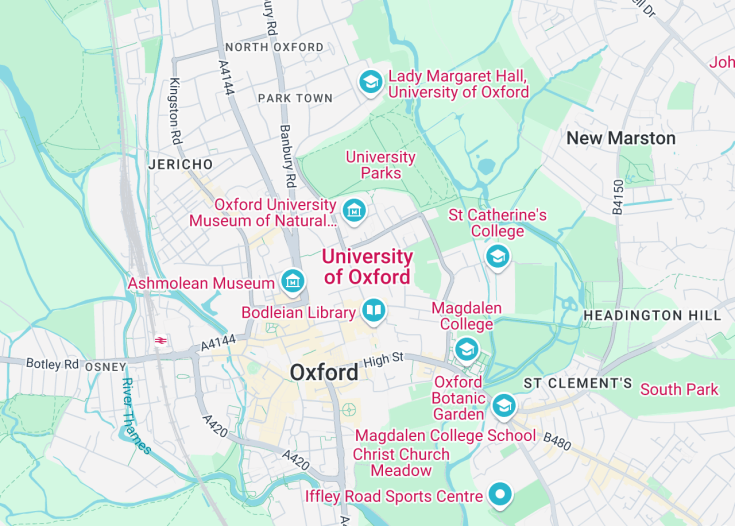 Map of University Of Oxford, Oxford