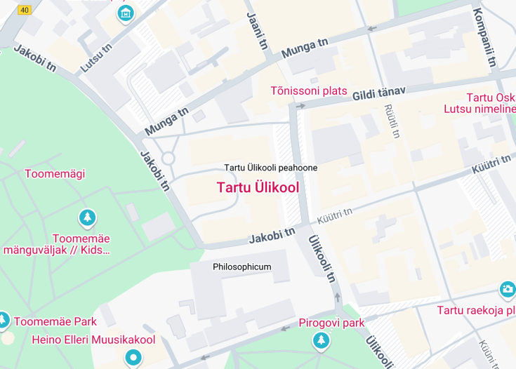 Map of University Of Tartu, Tartu