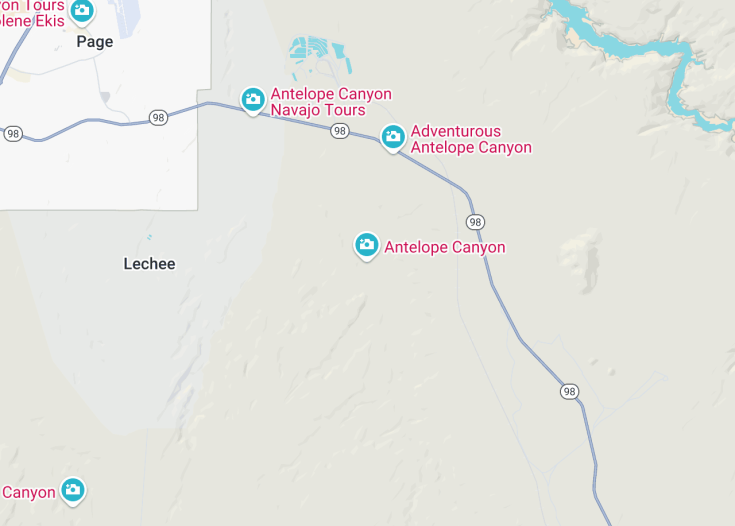 Map of Upper Antelope Canyon, Page