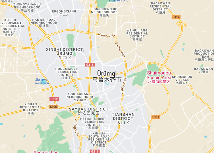 Map of Ürümqi, China