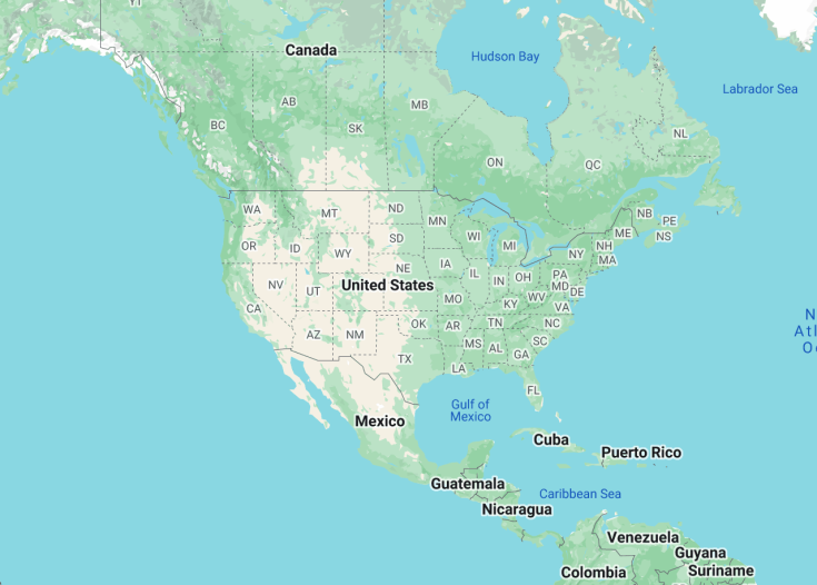 Map of USA, 