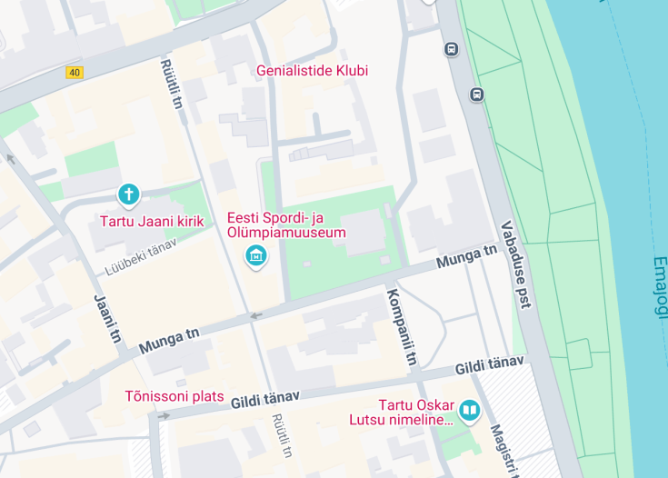 Map of Uspenski Cathedral (Dormition Cathedral), Tartu