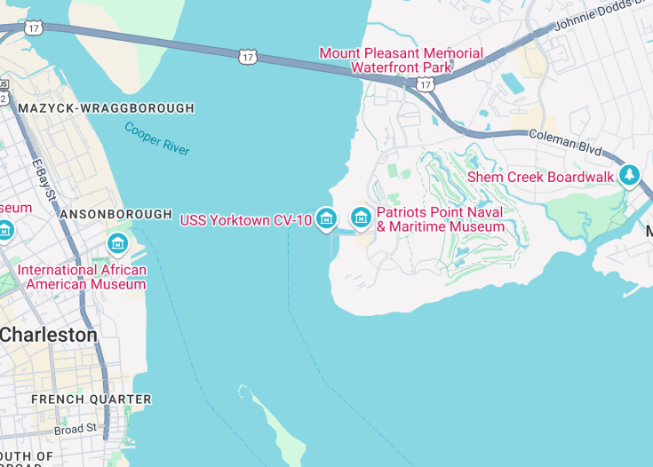 Map of USS Yorktown CV-10, Mount Pleasant