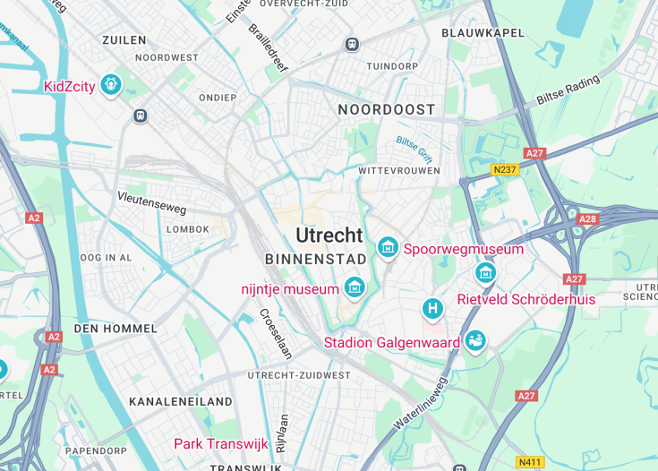 Map of Utrecht, Netherlands