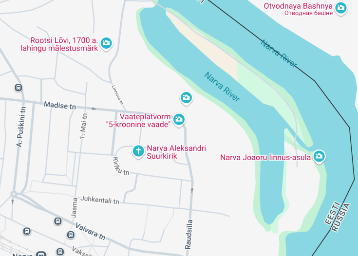 Map of Vaateplatvorm “5-kroonine vaade”, Narva