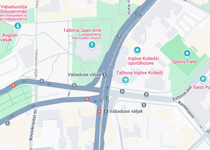 Map of Vabaduse väljak (Freedom Square), Tallinn