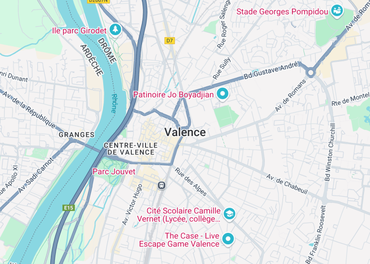 Map of Valence, France