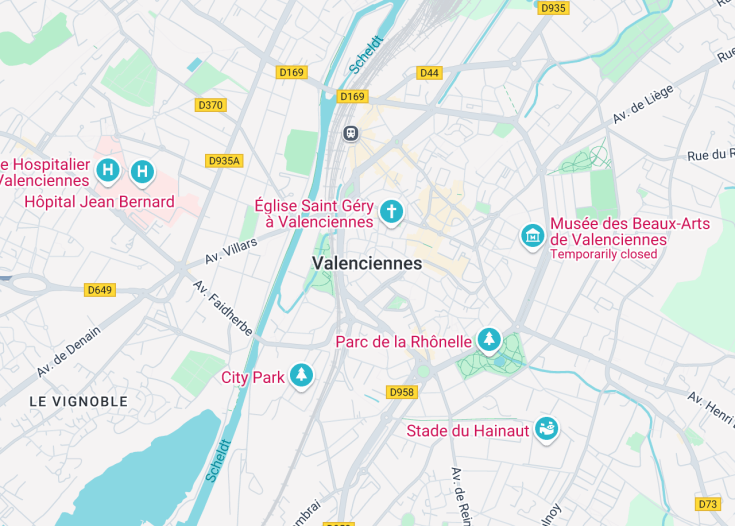 Map of Valenciennes, France