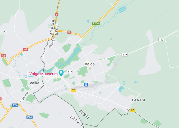 Map of Valga, Estonia