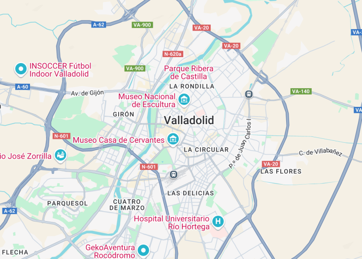 Map of Valladolid, Spain