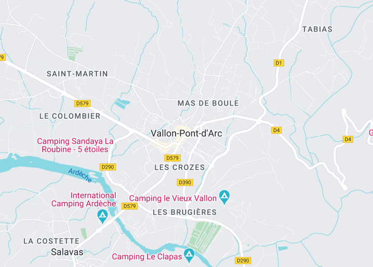 Map of Vallon-Pont-d’Arc, France