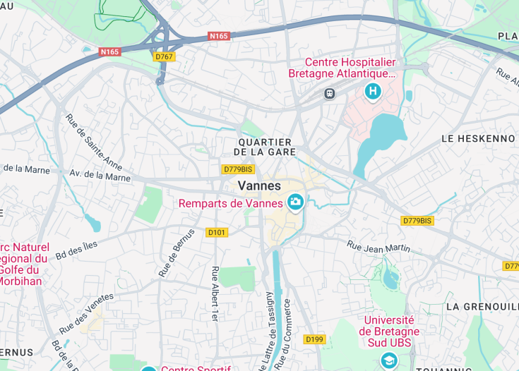 Map of Vannes, France