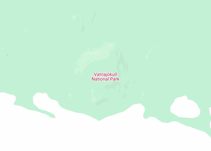 Map of Vatnajökull National Park, Fagurhólsmýri