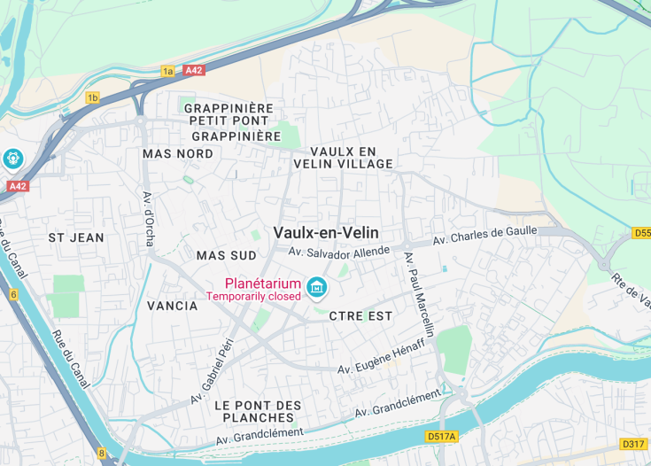 Map of Vaulx-en-Velin, France