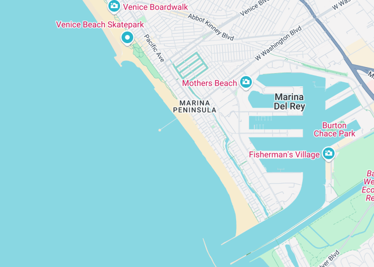 Map of Venice Beach, Los Angeles