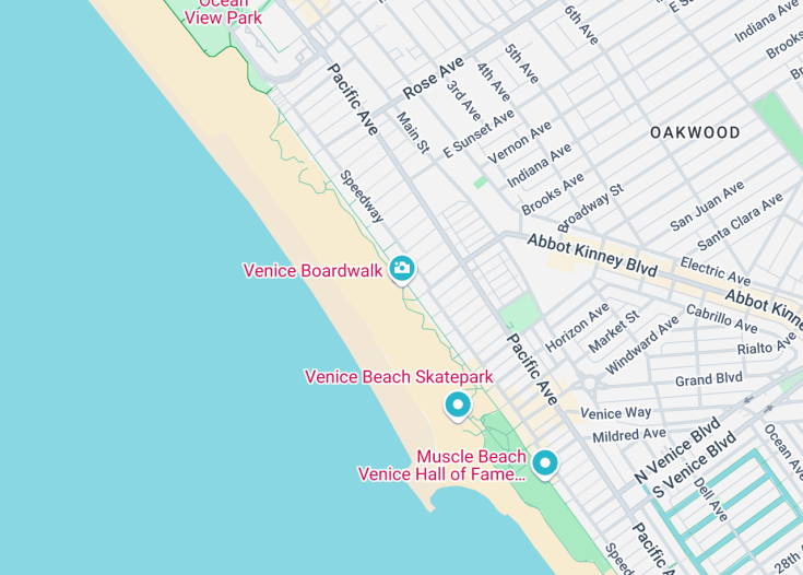 Map of Venice Boardwalk, Los Angeles