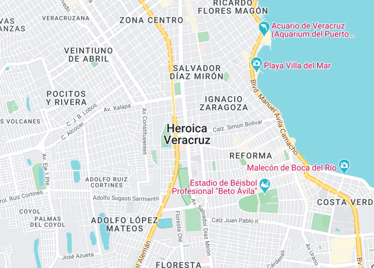 Map of Veracruz, Mexico