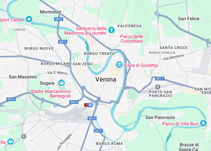 Map of Verona, Italy