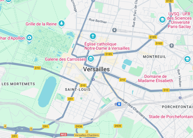 Map of Versailles, France