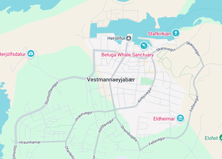 Map of Vestmannaeyjabær, Vestmannaeyjar (Iceland)