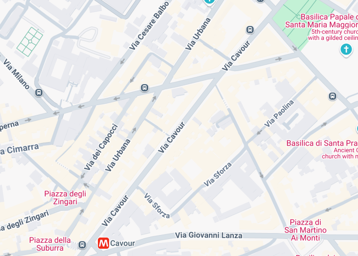 Map of Via Cavour, Rome