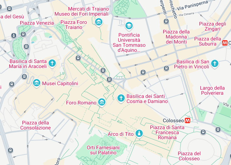 Map of Via dei Fori Imperiali, Rome