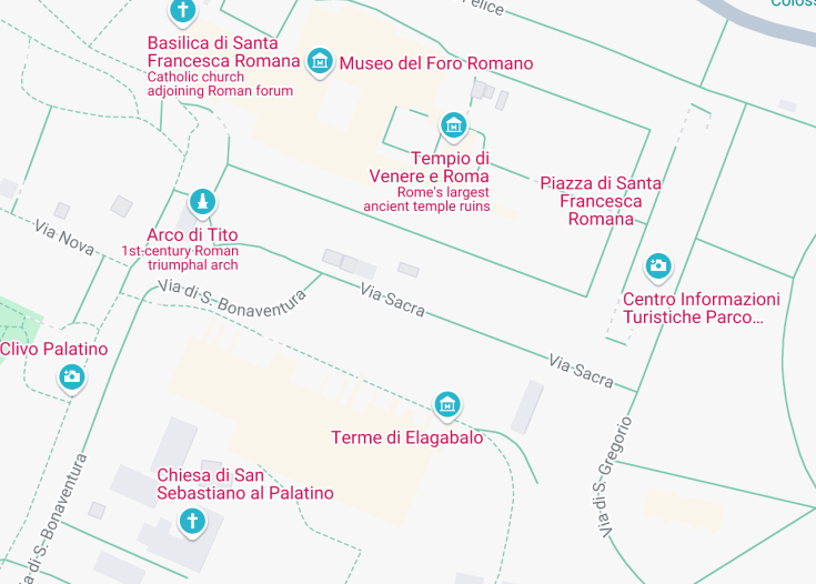 Map of Via Sacra, Rome