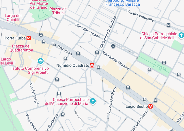 Map of Via Tuscolana, Rome