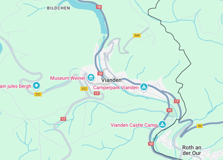 Map of Vianden, Luxembourg