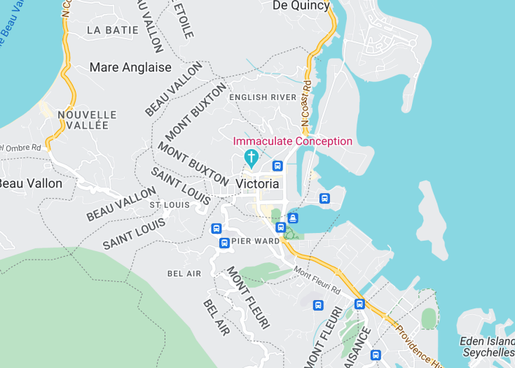 Map of Victoria, Seychelles