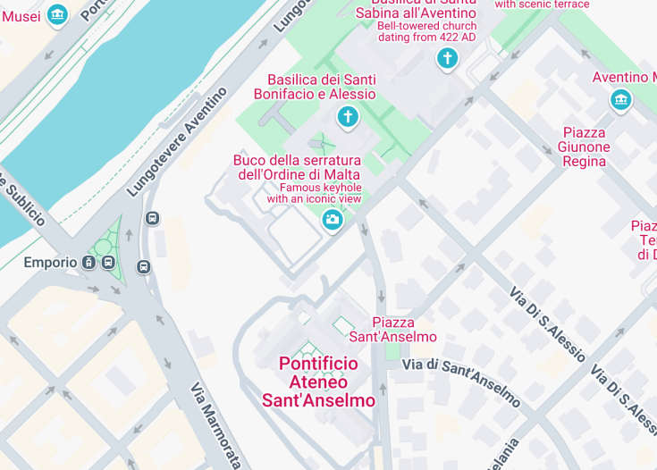 Map of Villa del Priorato dei Cavalieri di Malta, Rome