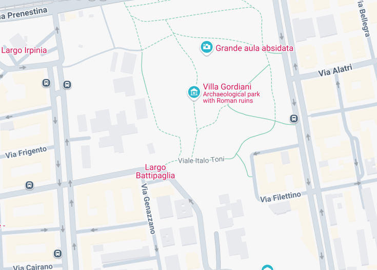 Map of Villa Gordiani, Rome