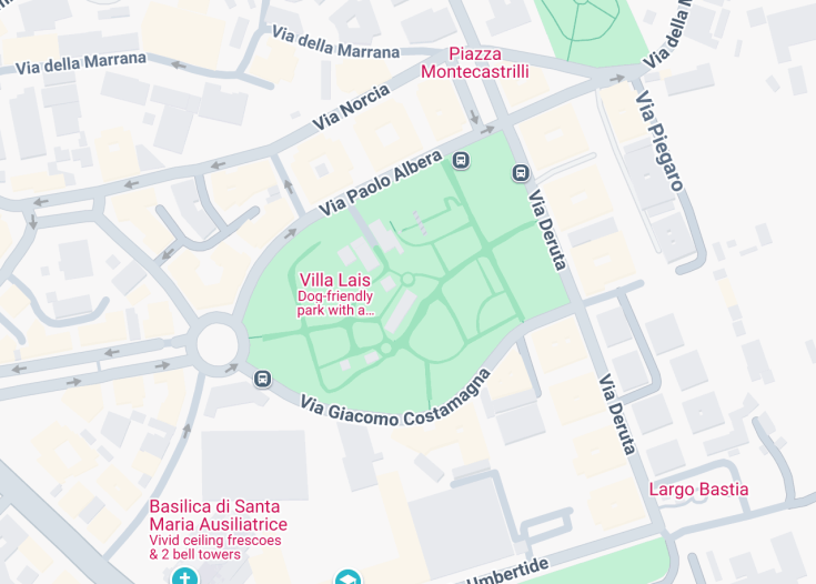 Map of Villa Lais, Rome