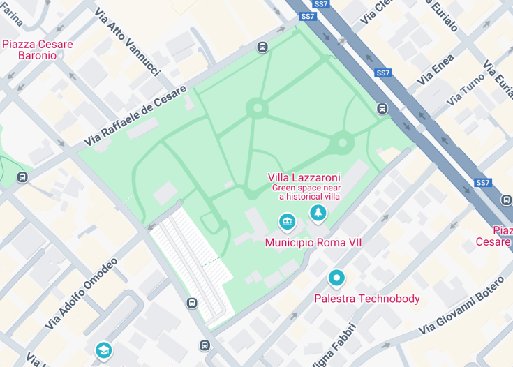 Map of Villa Lazzaroni, Rome