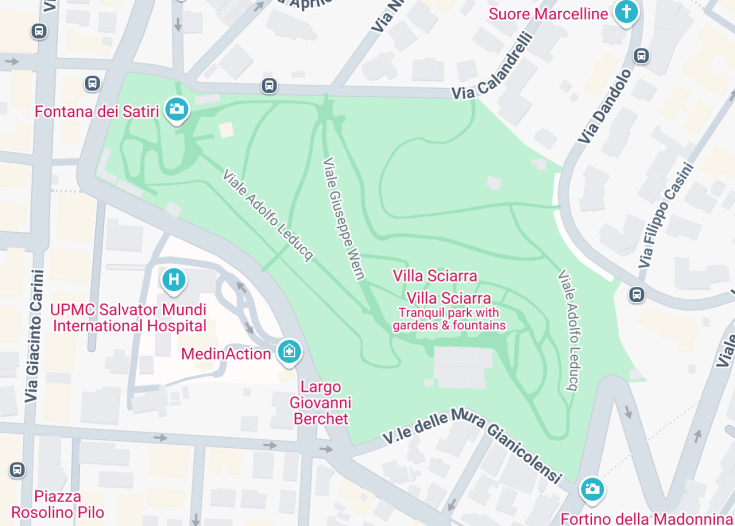 Map of Villa Sciarra, Rome