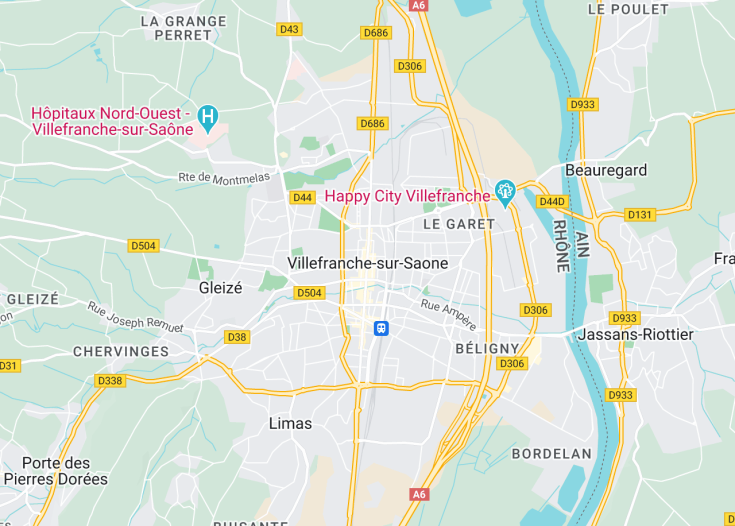 Map of Villefranche-sur-Saône, France