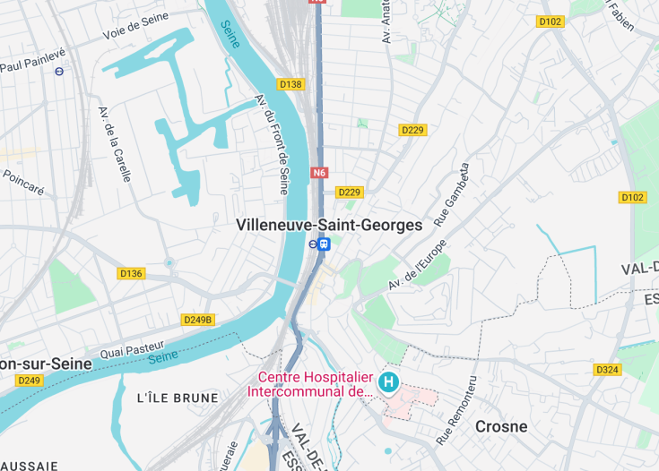 Map of Villeneuve-Saint-Georges, France