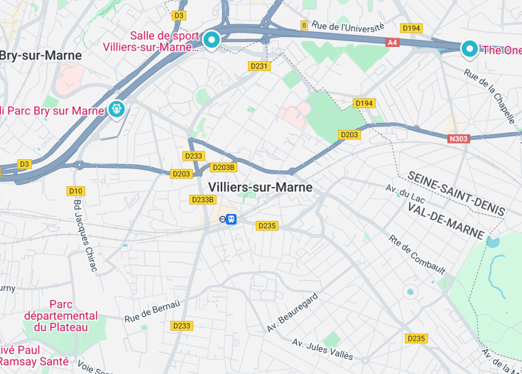 Map of Villiers-sur-Marne, France