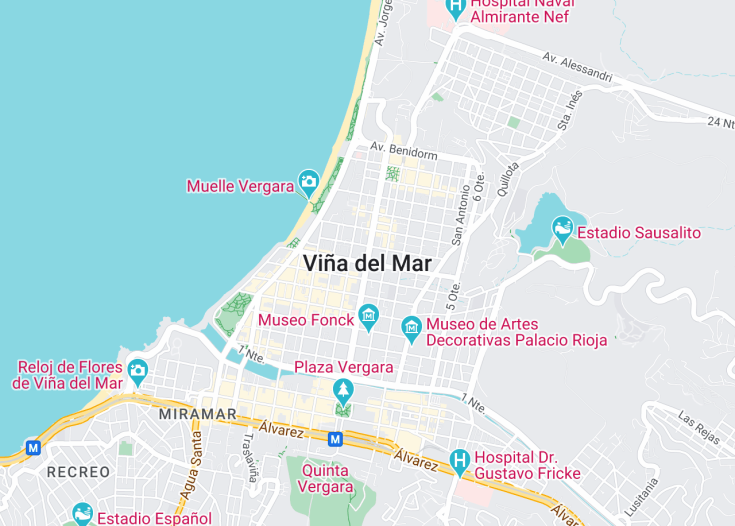 Map of Viña del Mar, Chile